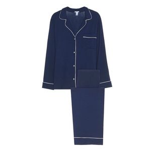 Eberjey Gisele long-sleeve pajama set, navy/ivory